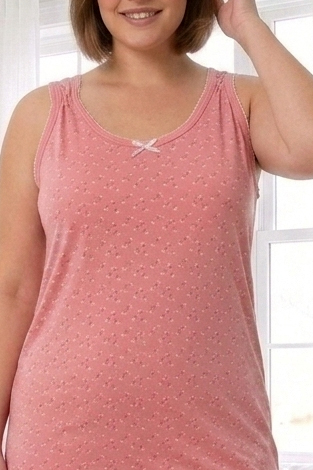 Koszula damska nocna bawełniana na ramiączkach PLUS SIZE