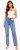 Spodnie damskie jeansy Wide Leg ozdobna koronka niebieskie