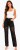 Spodnie damskie jeansy Wide Leg ozdobna koronka czarne