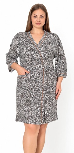Szlafrok Damski bawełna PLUS SIZE panterka