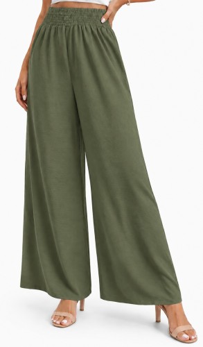 Spodnie z szerokimi nogawkami khaki