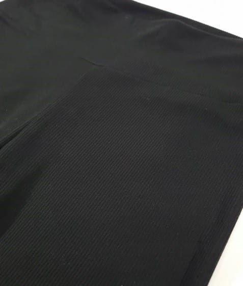 Legginsy bambusowe prążkowane czarne ocieplane