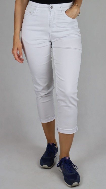 Spodnie damskie MOM FIT jeansy białe wysoki stan