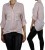 Włoska gładka koszula cyrkonie różowa one size