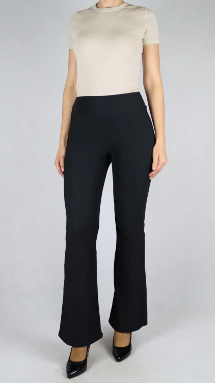 Legginsy damskie dzwony ocieplane prążkowane