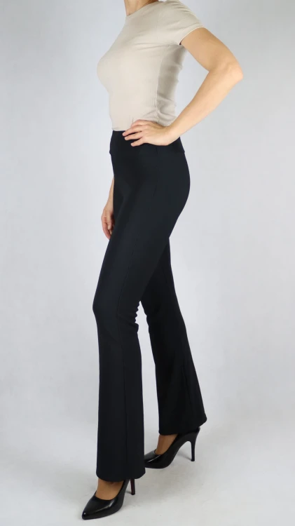 Legginsy damskie dzwony ocieplane prążkowane