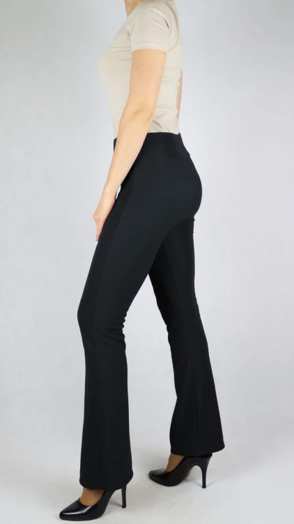 Legginsy damskie dzwony ocieplane prążkowane