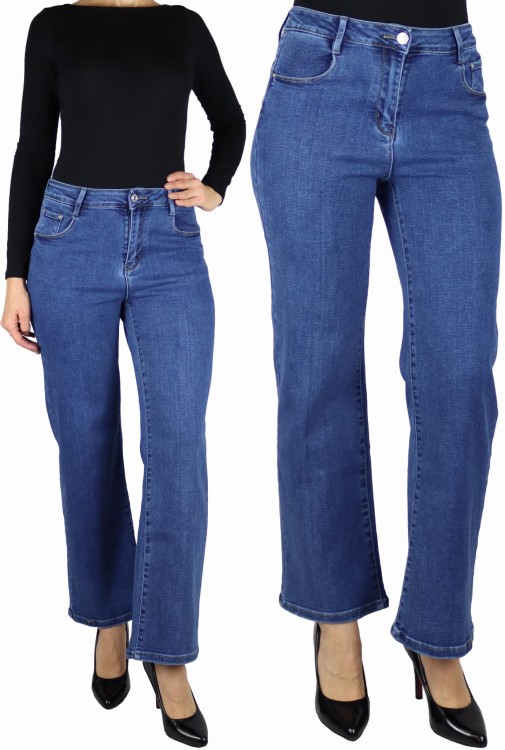 Spodnie damskie jeansy WIDE LEG szerokie nogawki