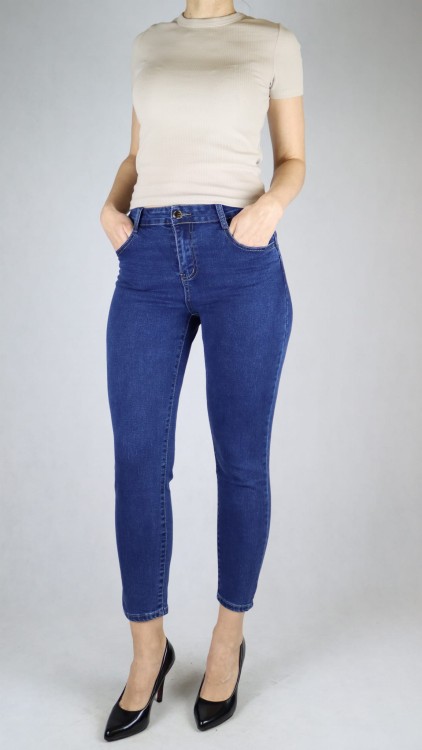Spodnie damskie jeans Push-up skinny granatowe