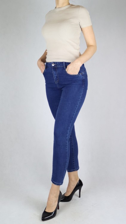 Spodnie damskie jeans Push-up skinny granatowe