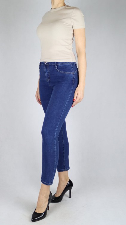 Spodnie damskie jeans Push-up skinny granatowe
