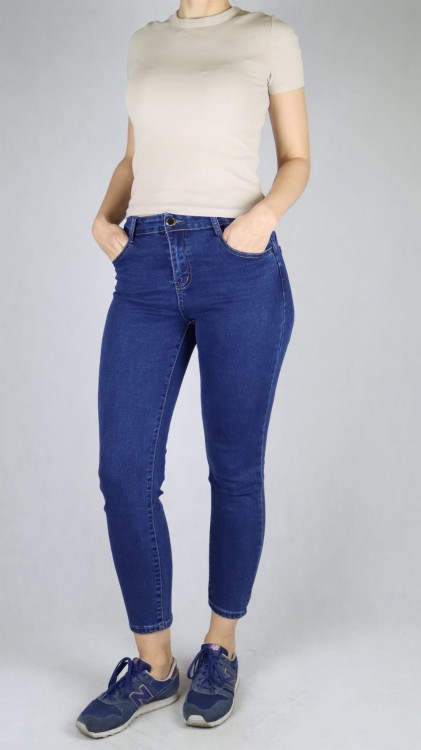 Spodnie damskie jeans Push-up skinny granatowe
