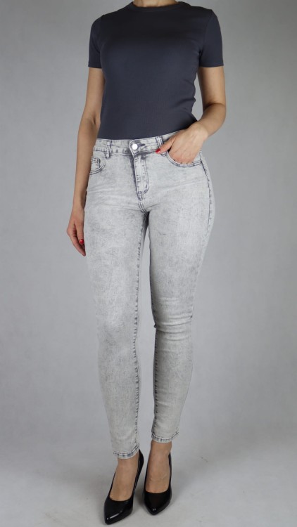 Spodnie damskie jeans szare skinny