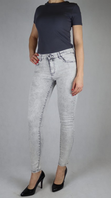 Spodnie damskie jeans szare skinny