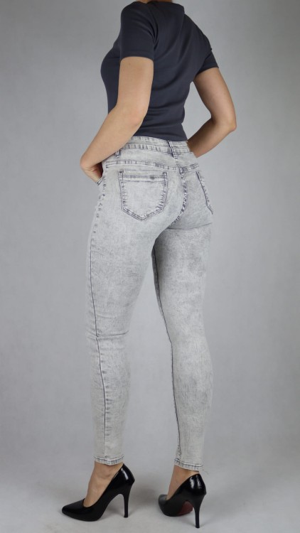 Spodnie damskie jeans szare skinny