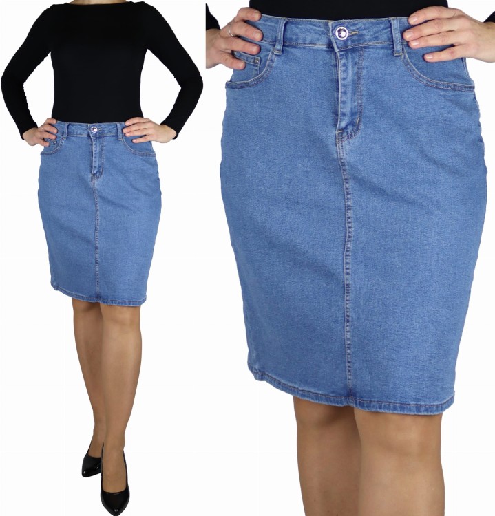 Spódnica jeansowa ołówkowa niebieska