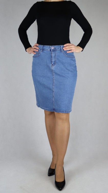 Spódnica jeansowa ołówkowa niebieska