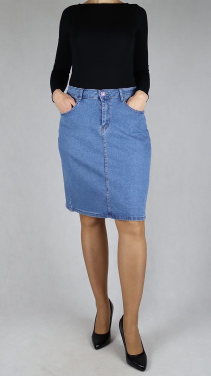 Spódnica jeansowa ołówkowa niebieska