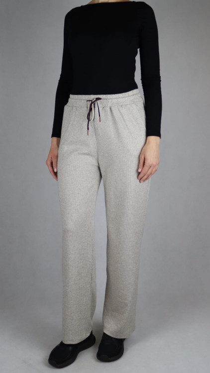 Spodnie dresowe damskie szerokie proste nogawki beżowe