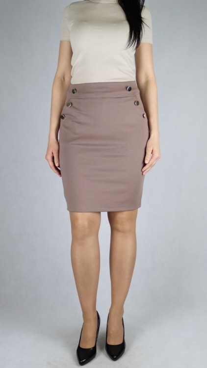 Spódnica ołówkowa Cappuccino guziki