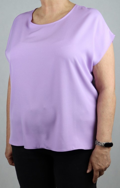 Bluzka damska krótki rękaw koszulka T-shirt lawendowa