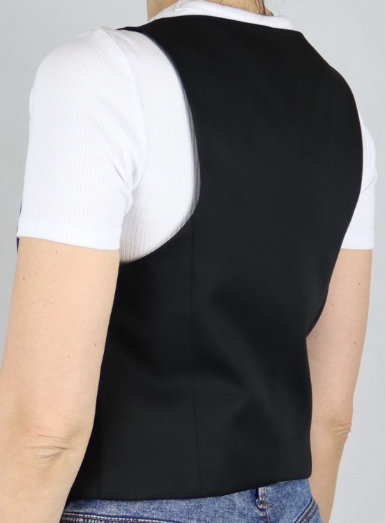 Kamizelka damska podszewka pozłacane guziki czarna
