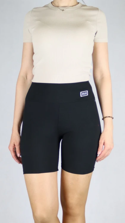 Spodenki damskie kolarki legginsy krótkie getry prążek czarne