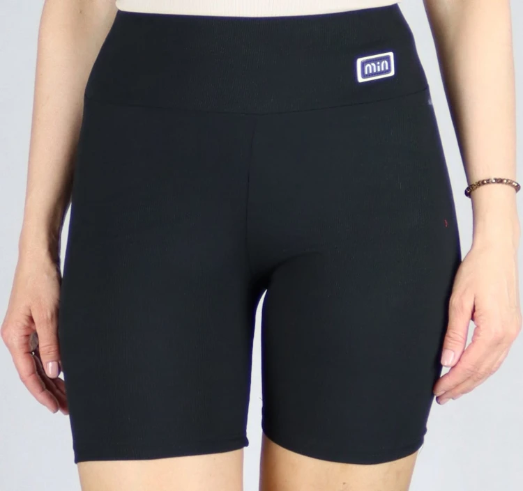 Spodenki damskie kolarki legginsy krótkie getry prążek czarne
