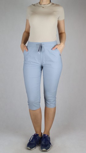 Spodnie damskie rybaczki 3/4 gumka i sznurek w talii kieszenie duże rozmiary szary