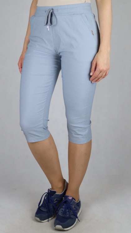 Spodnie damskie rybaczki 3/4 gumka i sznurek w talii kieszenie duże rozmiary szary