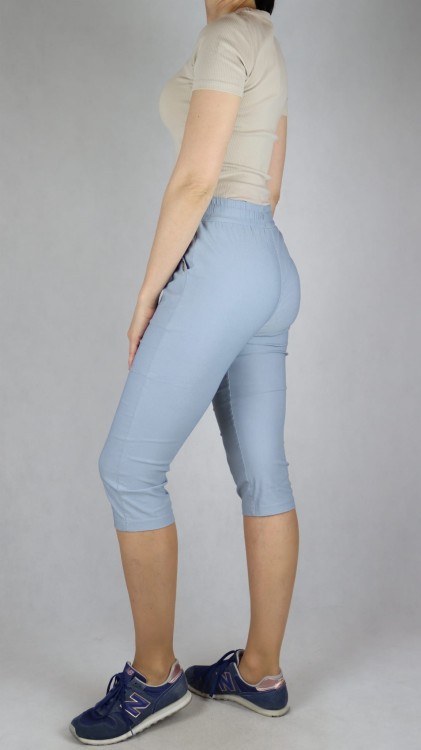 Spodnie damskie rybaczki 3/4 gumka i sznurek w talii kieszenie duże rozmiary szary