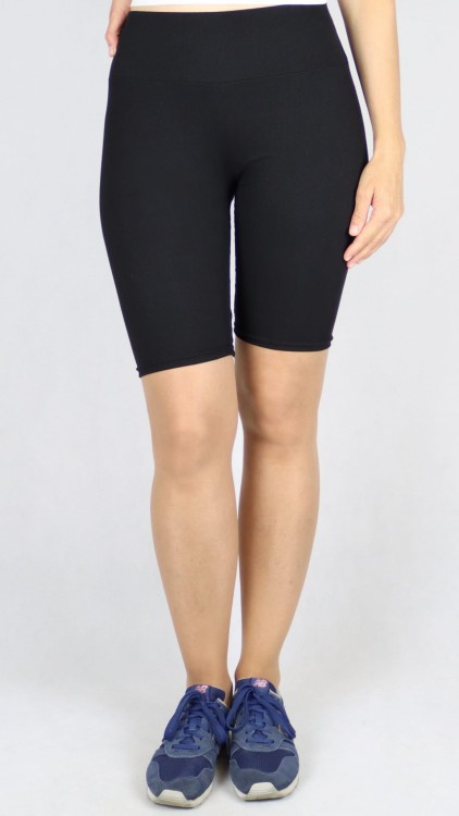 Spodenki damskie kolarki bambusowe prążek czarne