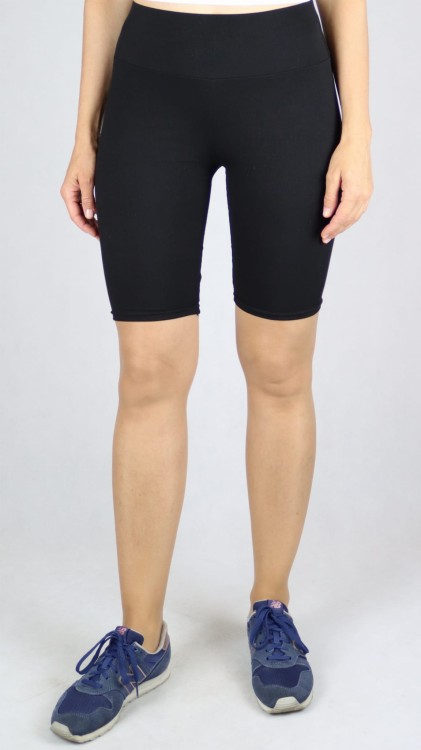 Spodenki damskie kolarki bambusowe prążek czarne