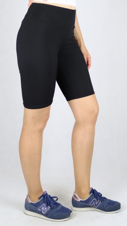 Spodenki damskie kolarki bambusowe prążek czarne