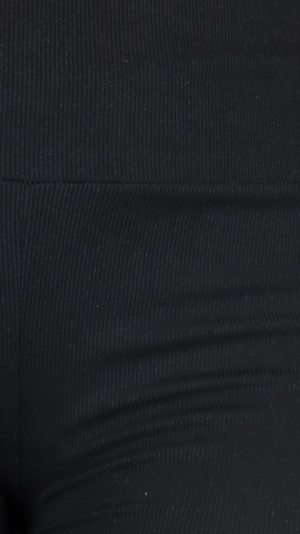 Spodenki damskie kolarki bambusowe prążek czarne