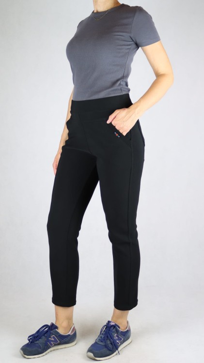 Spodnie dresowe damskie kieszeniami duże rozmiary czarne