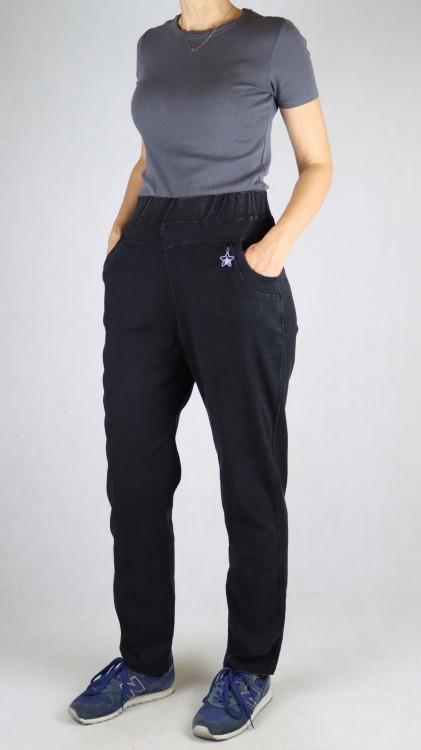 Spodnie damskie Ala Jeansy elastyczne guma w pasie duże rozmiary czarne