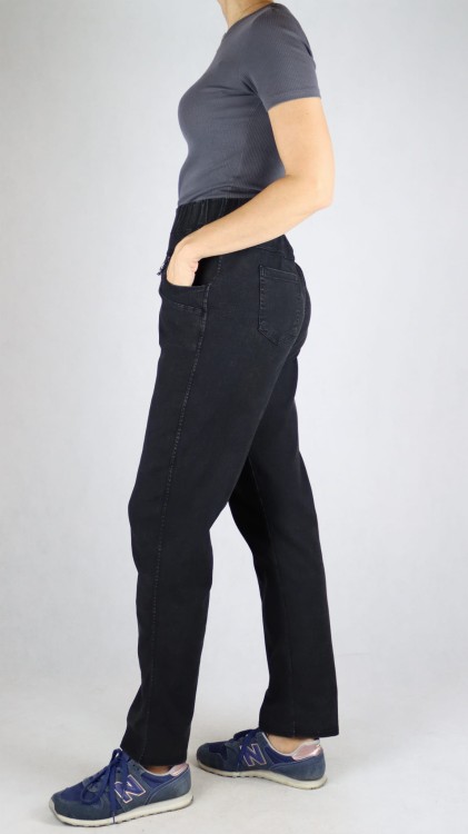 Spodnie damskie Ala Jeansy elastyczne guma w pasie duże rozmiary czarne