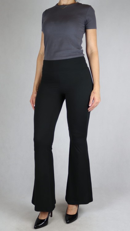 Legginsy damskie dzwony bambusowe czarne wysoki stan