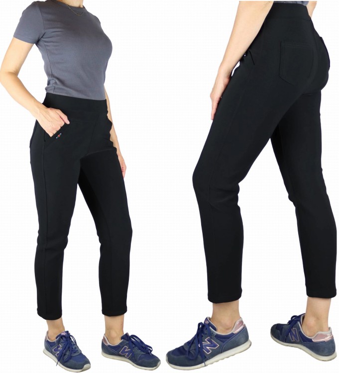 Spodnie dresowe damskie kieszeniami duże rozmiary czarne