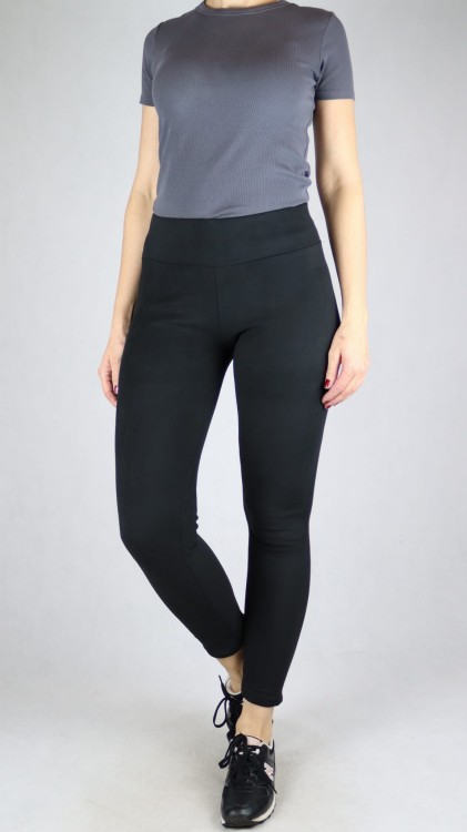 Legginsy damskie getry ocieplane czarne