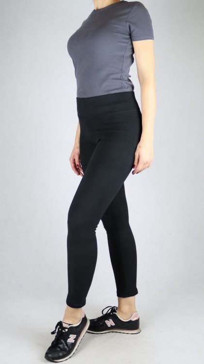 Legginsy damskie getry ocieplane czarne