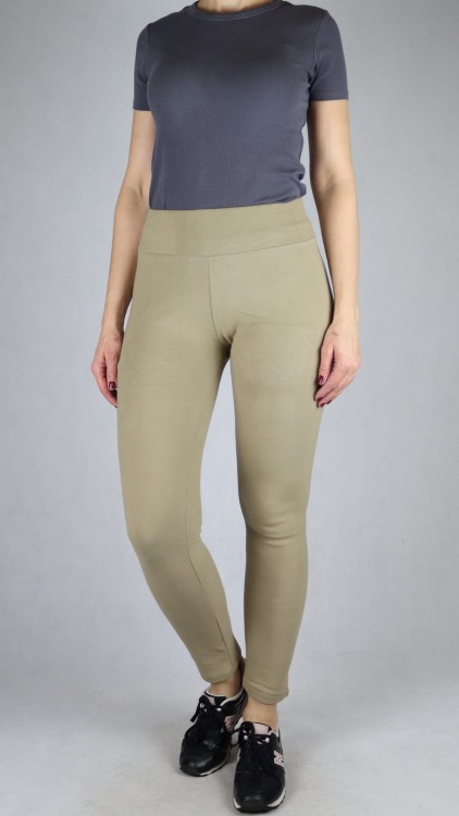 Legginsy damskie getry ocieplane beżowe