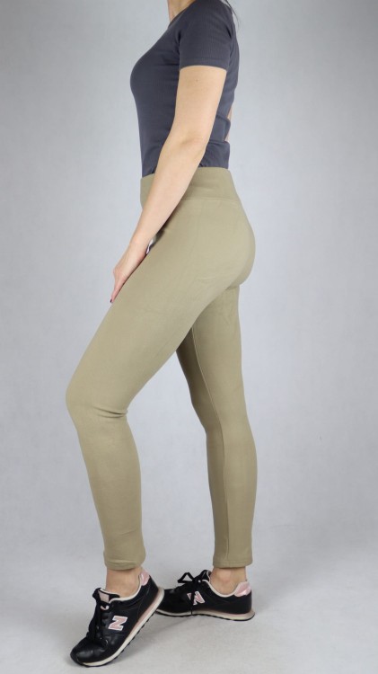Legginsy damskie getry ocieplane beżowe
