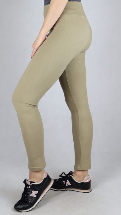 Legginsy damskie getry ocieplane beżowe