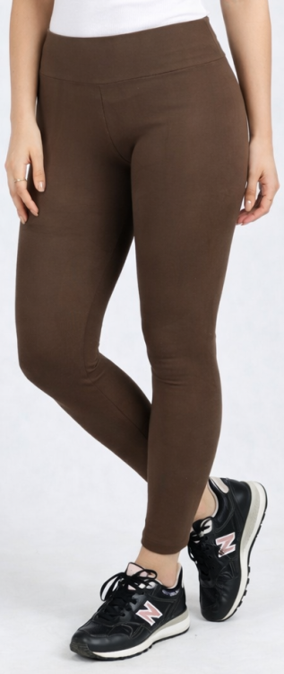 Legginsy damskie getry ocieplane brązowe