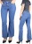 Spodnie damskie jeansy dzwony push up szerokie Flare