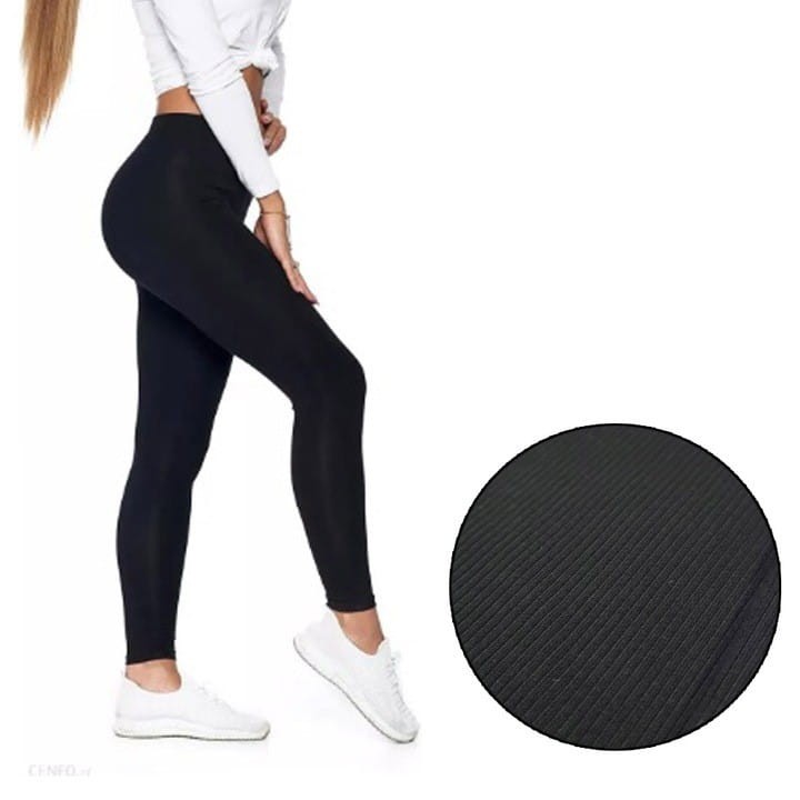 Legginsy bambusowe prążkowane czarne