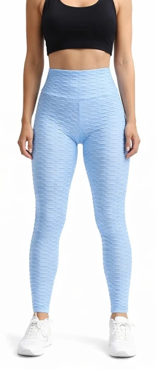Legginsy karbowane push Up błękitne