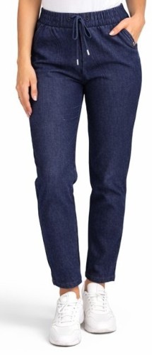 Spodnie damskie Ala Jeansy elastyczne guma w pasie duże rozmiary granatowe